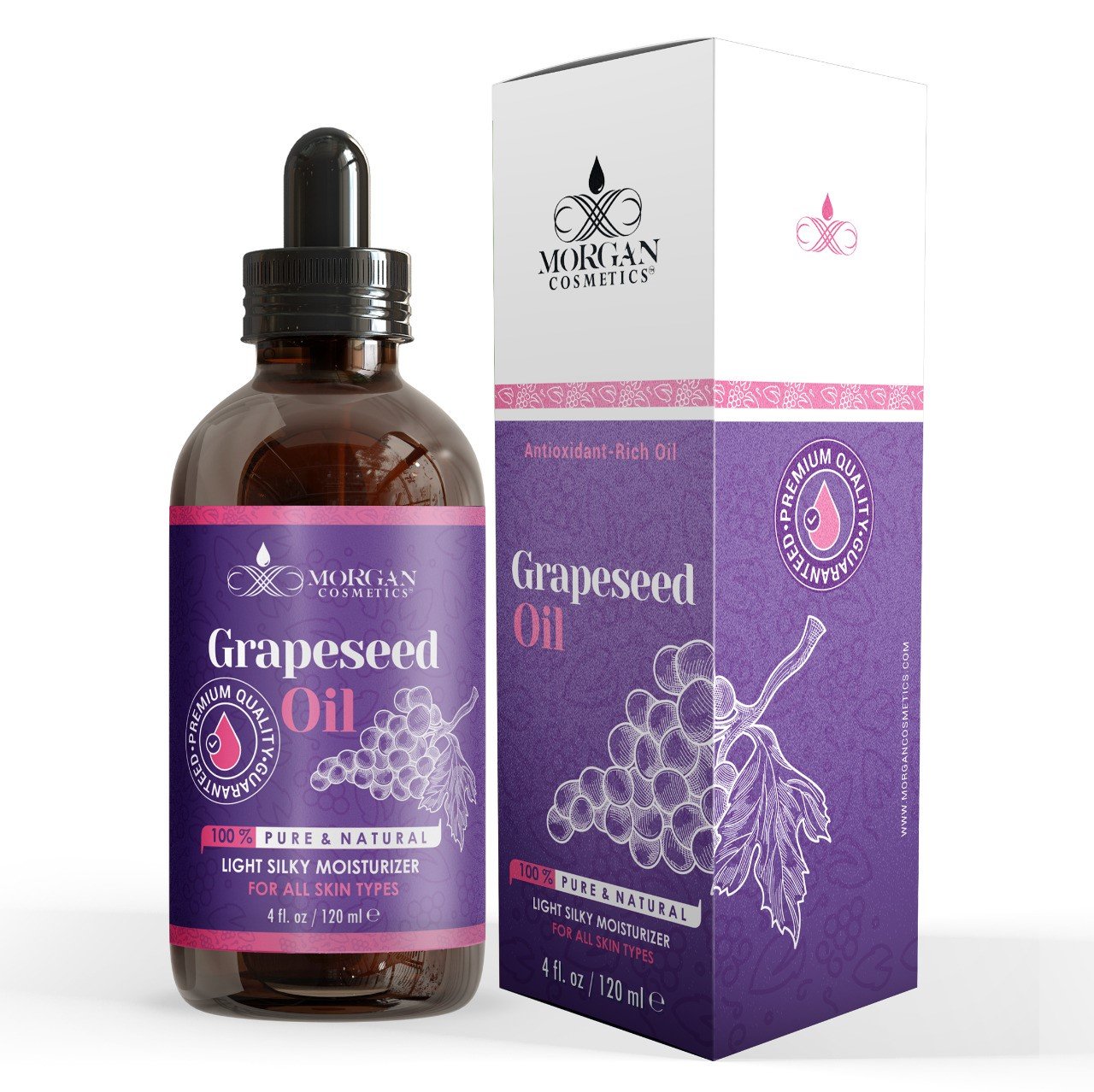grape seed oil mountain rose herbs Morgan Cosmetics 100% Pure Organic Grapeseed Oil for Skin - Cold Pressed Grapeseed Oil for Hair Scalp Moisturizer - Dry Hair Oil